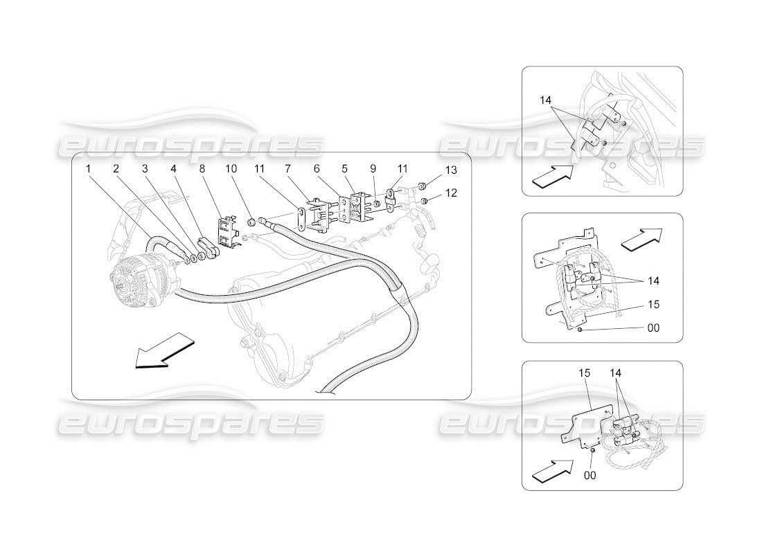 maserati qtp. (2011) 4.2 auto main wiring part diagram