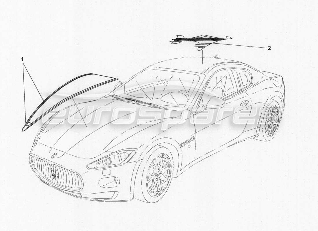 maserati granturismo special edition shields, trims and covering panels part diagram