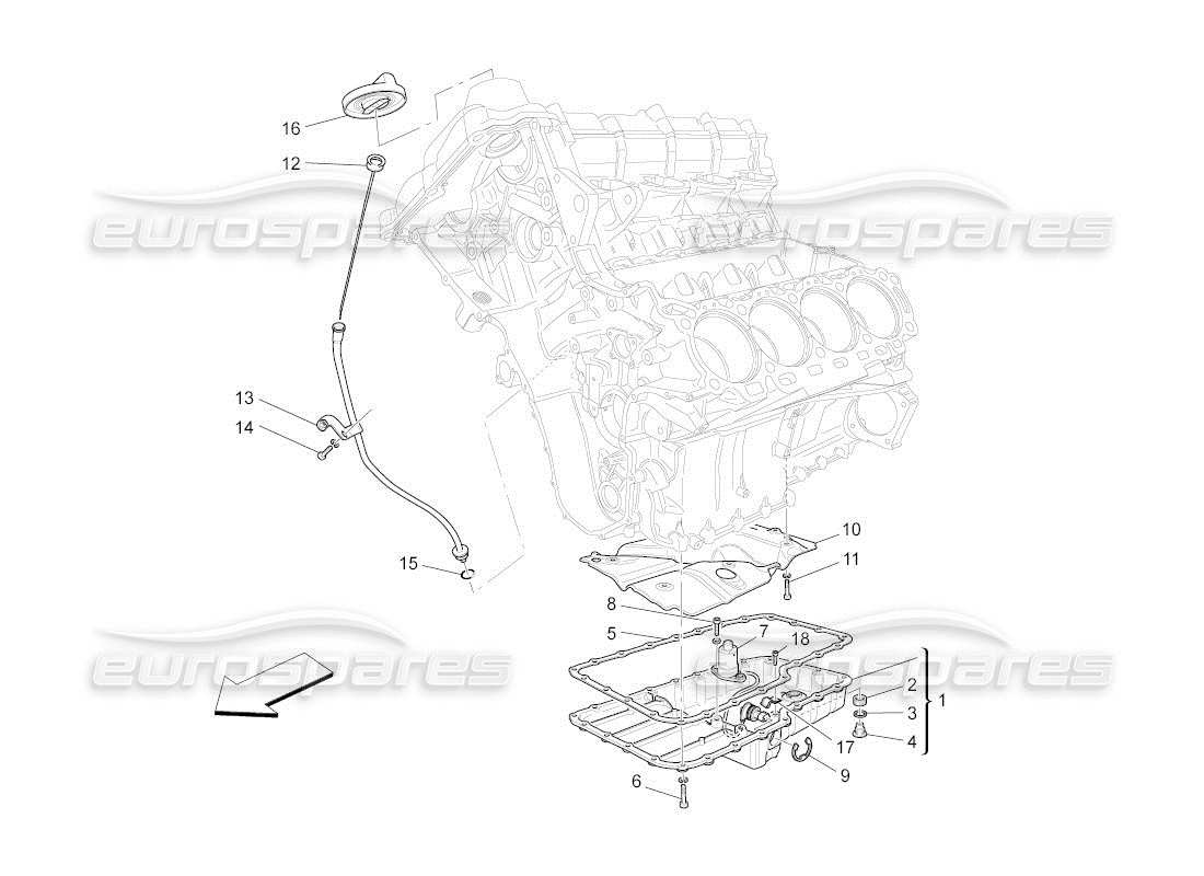 maserati qtp. (2011) 4.2 auto lubrication system: circuit and collection part diagram