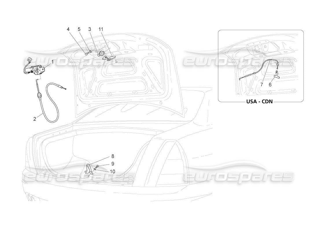 maserati qtp. (2011) 4.2 auto rear lid opening control part diagram