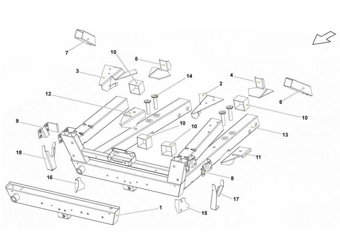 lamborghini gallardo lp570-4s perform front frame elements part diagram