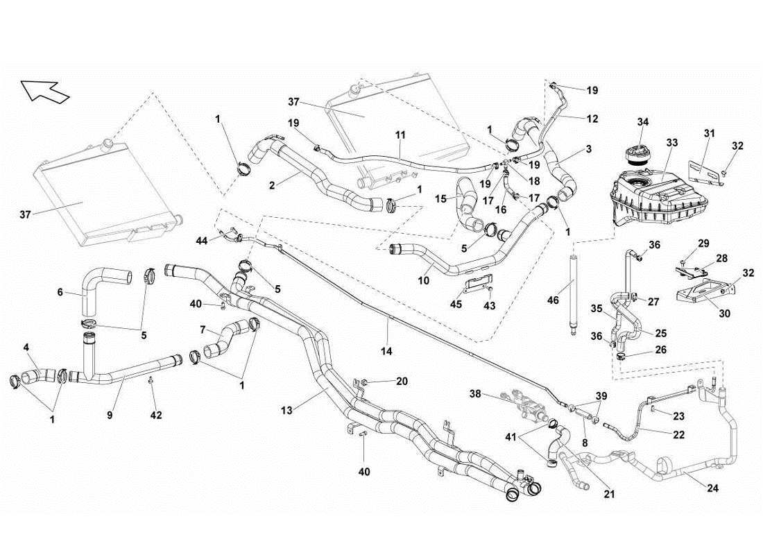 lamborghini gallardo lp570-4s perform water cooling system part diagram