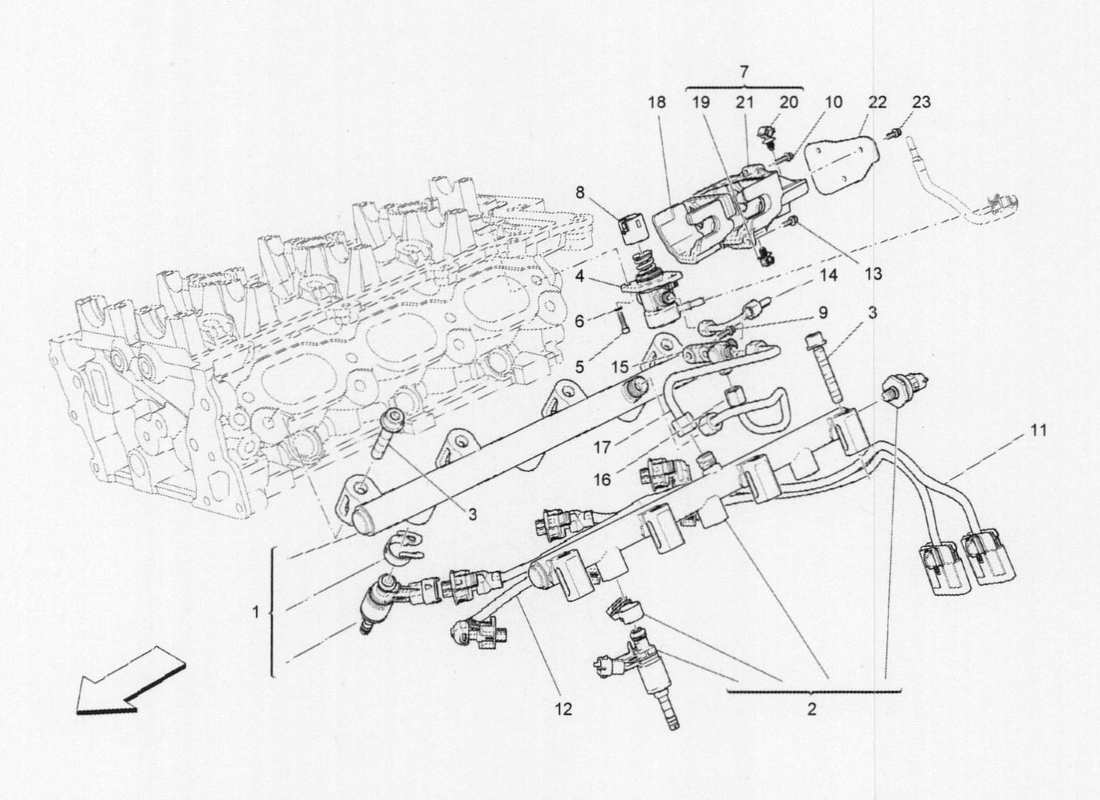 maserati qtp. v6 3.0 bt 410bhp 2015 fuel pumps and connection lines part diagram