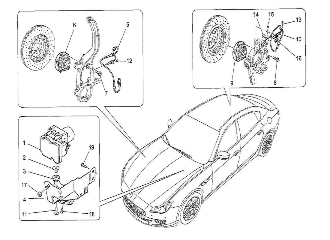 maserati qtp. v8 3.8 530bhp 2014 braking control systems part diagram