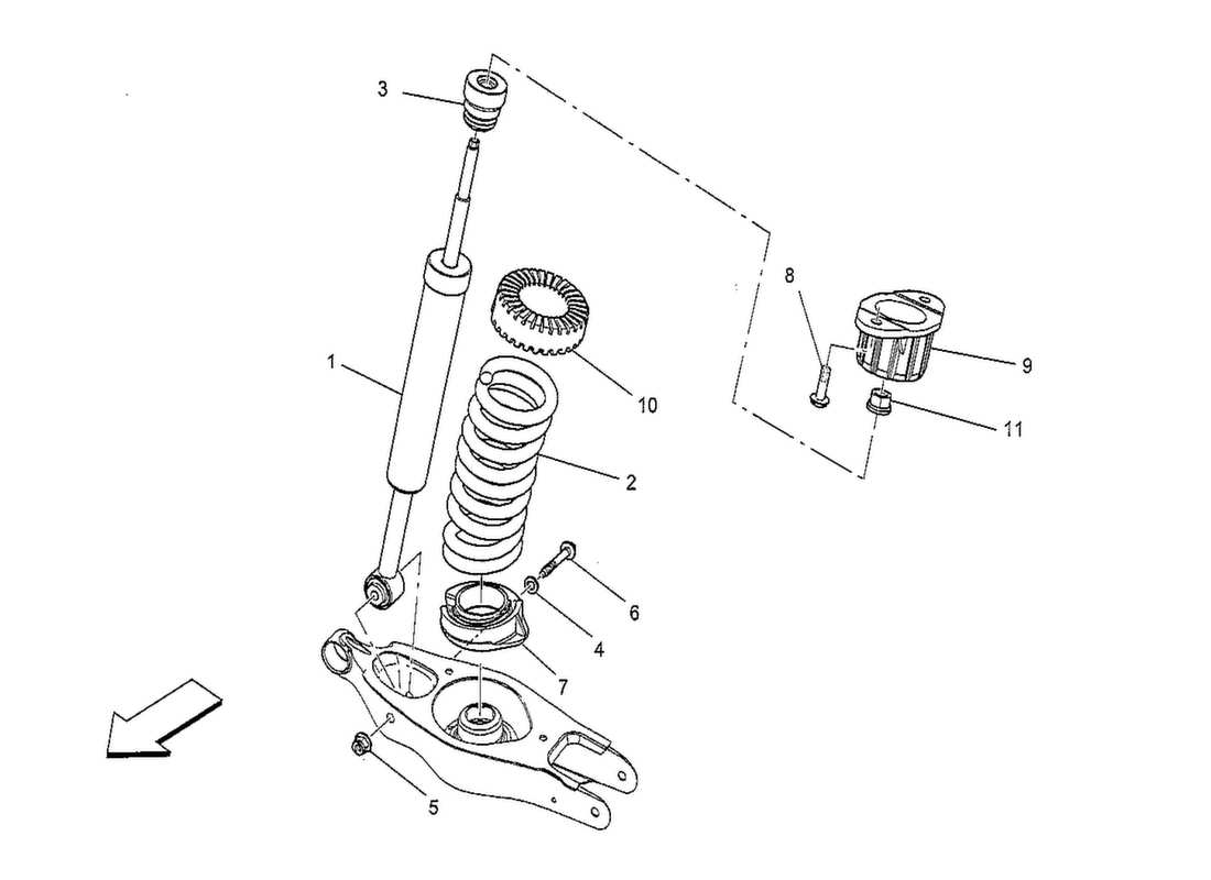 maserati qtp. v8 3.8 530bhp 2014 rear shock absorber devices part diagram