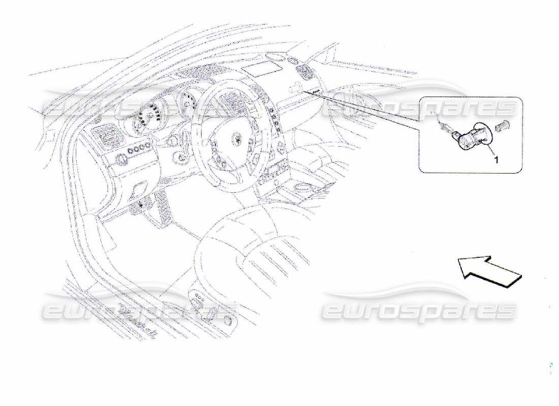 maserati qtp. (2010) 4.7 passenger's airbag-deactivation part diagram