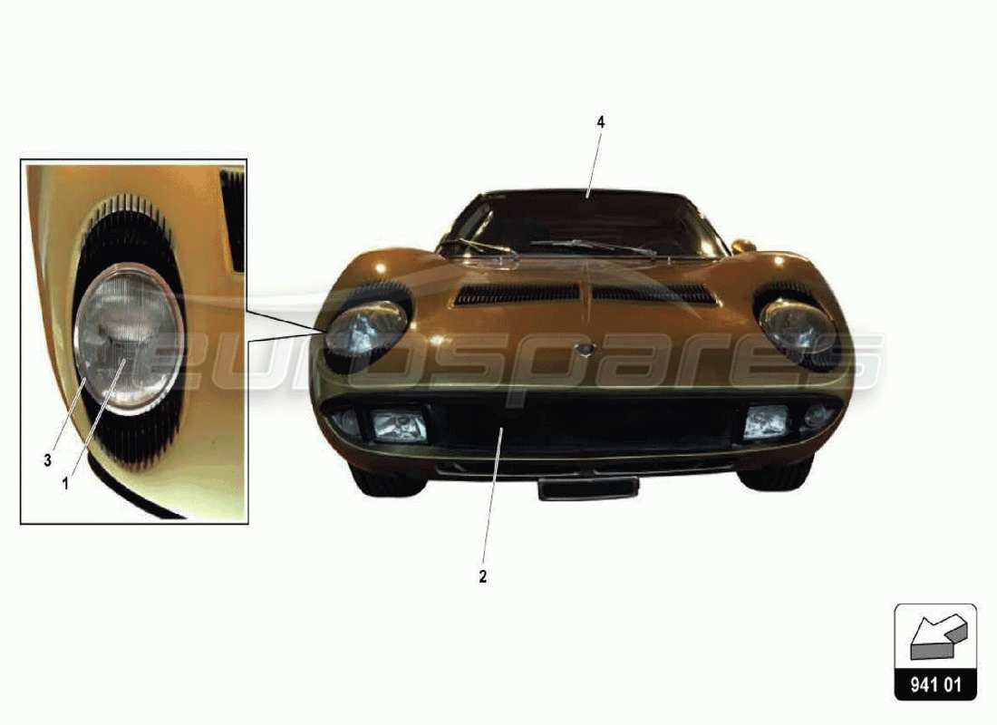 lamborghini miura p400s lights part diagram