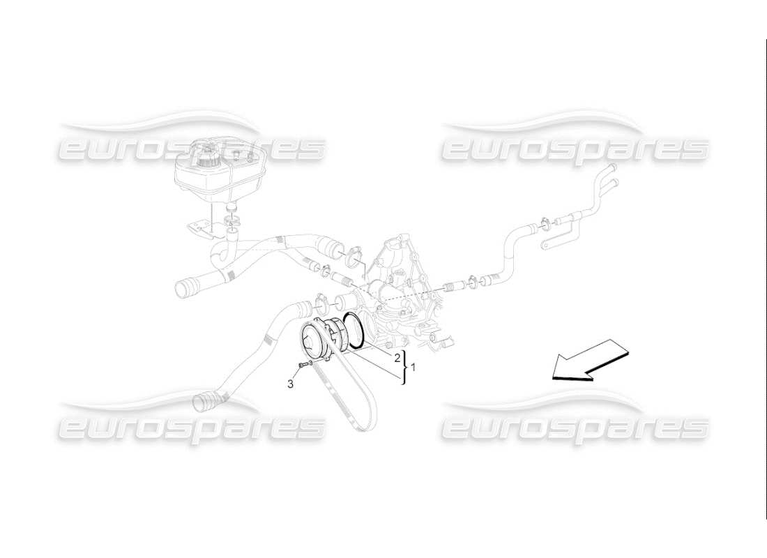 maserati qtp. (2010) 4.7 auto cooling system: water pump part diagram