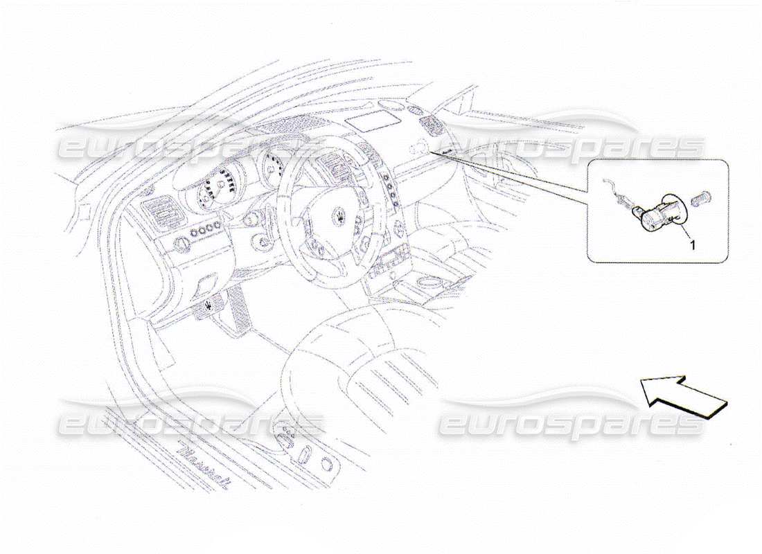 maserati qtp. (2010) 4.2 passenger's airbag-deactivation part diagram