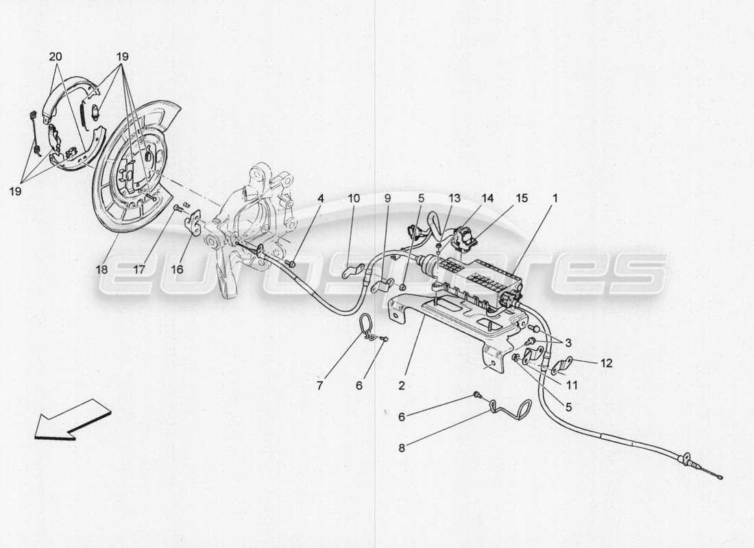 maserati qtp. v8 3.8 530bhp 2014 auto parking brake part diagram