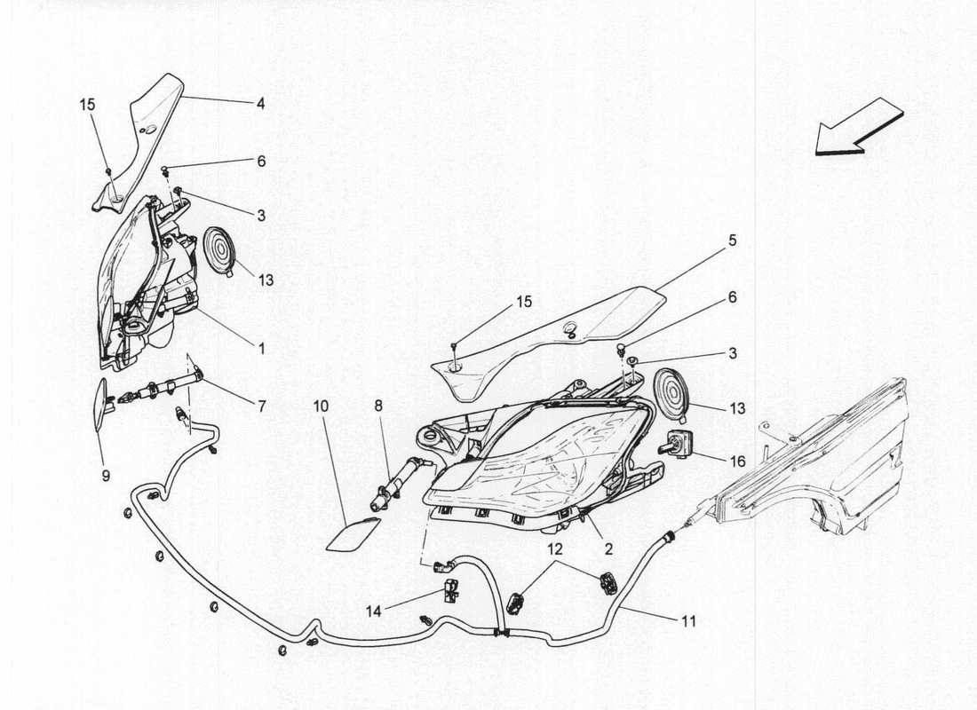 maserati qtp. v6 3.0 bt 410bhp 2wd 2017 headlight clusters part diagram