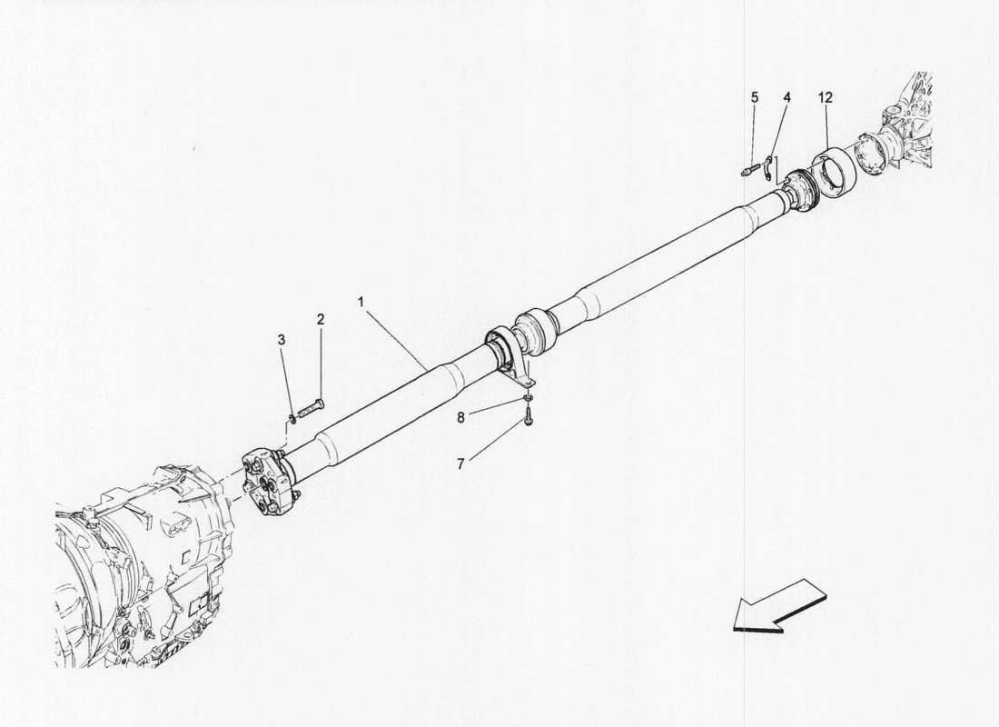 maserati qtp. v6 3.0 bt 410bhp 2wd 2017 transmission shaft part diagram