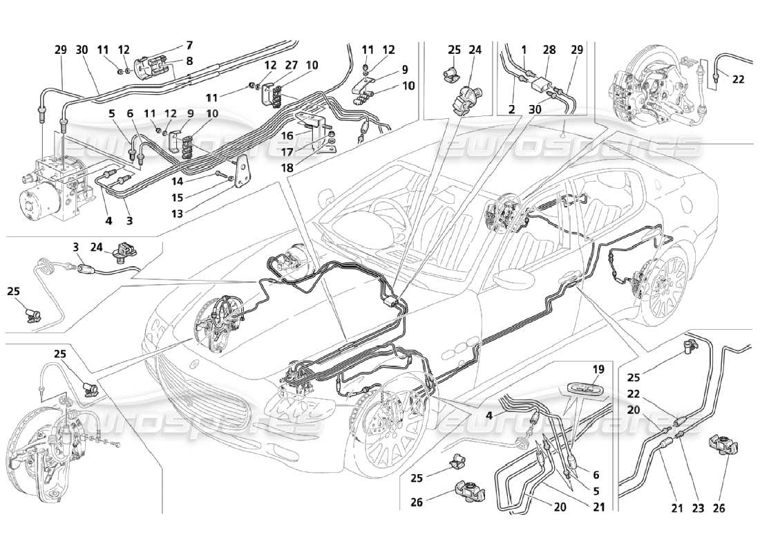 maserati qtp. (2006) 4.2 piping (page 3-4) parts diagram