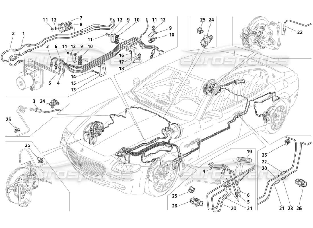 maserati qtp. (2006) 4.2 piping (page 2-4) parts diagram