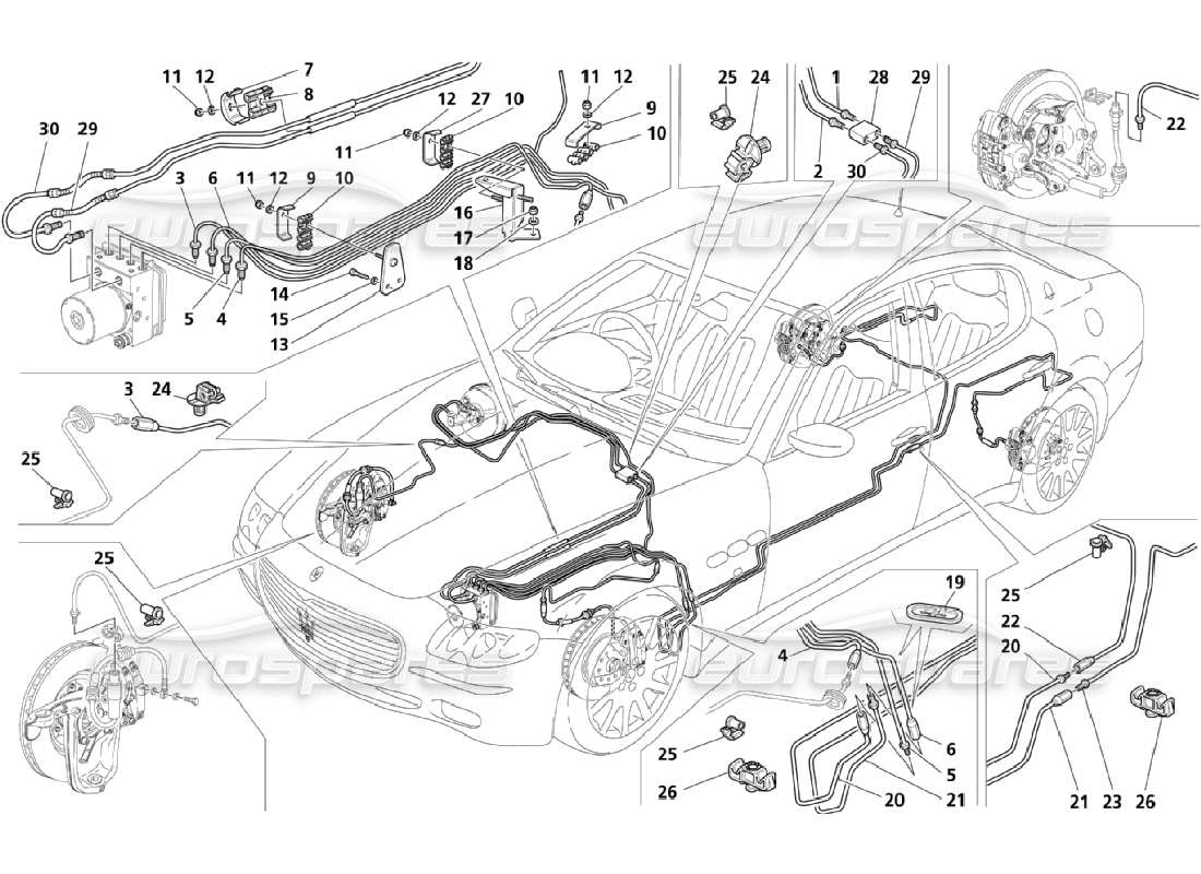 maserati qtp. (2006) 4.2 piping (page 4-4) parts diagram