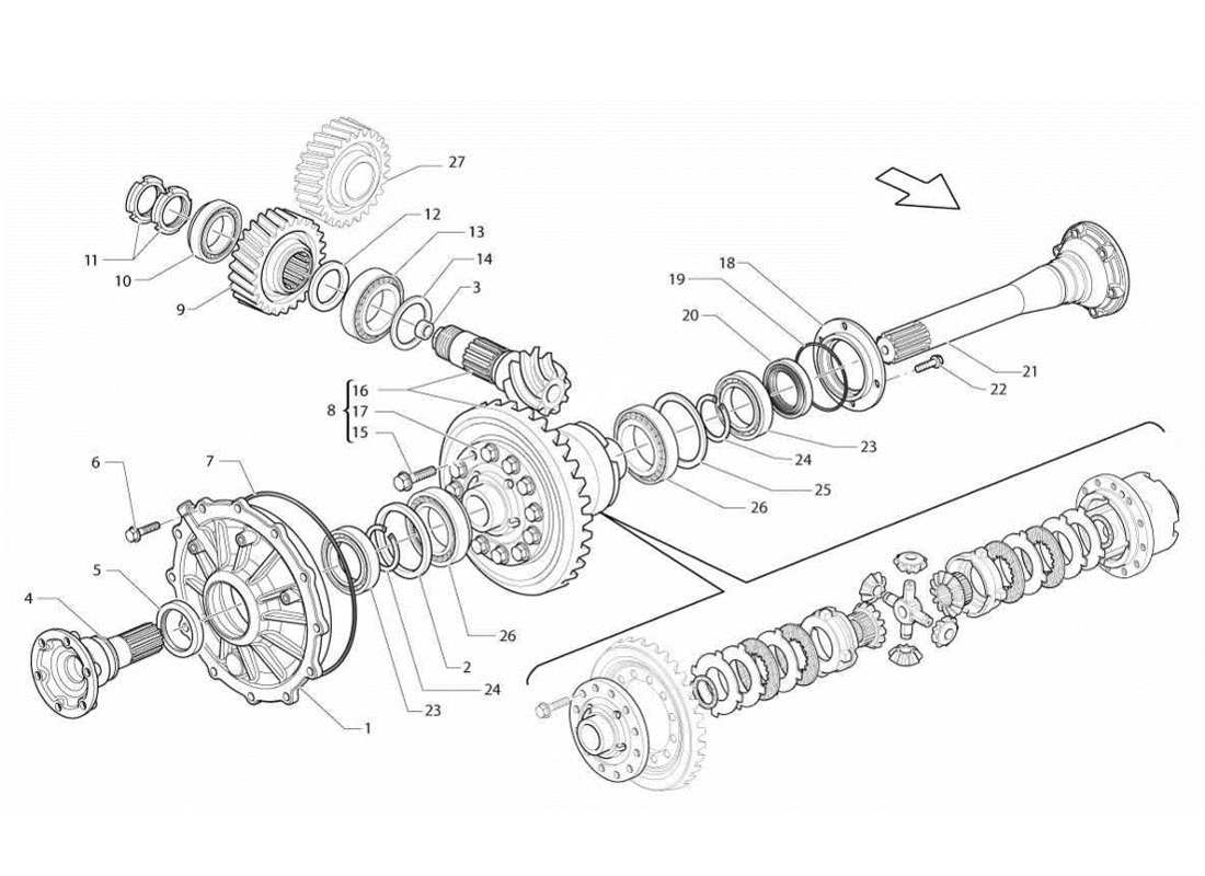 lamborghini gallardo lp570-4s perform rear differential part diagram