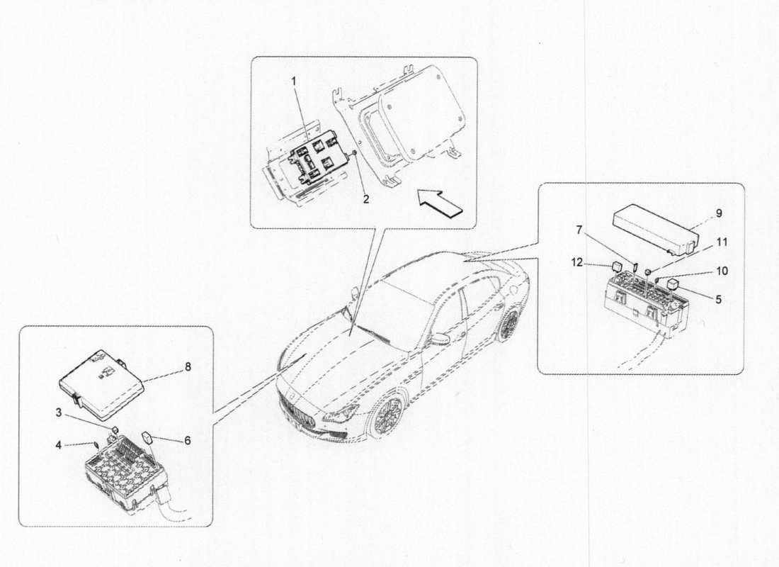 maserati qtp. v6 3.0 bt 410bhp 2015 relays, fuses and boxes part diagram