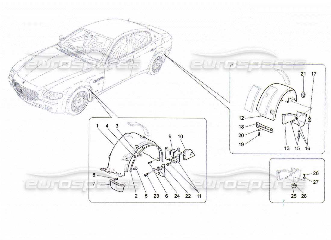 maserati qtp. (2010) 4.2 wheelhouse and lids part diagram