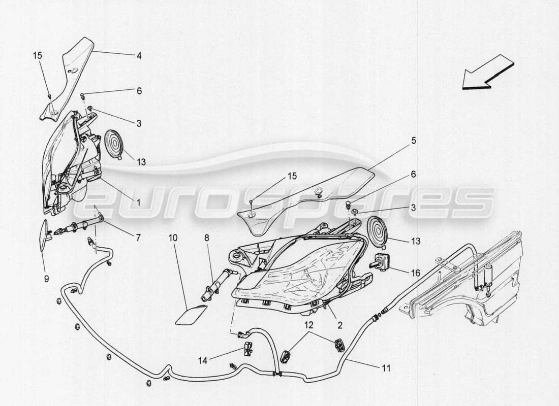 maserati qtp. v8 3.8 530bhp auto 2015 lighting system control part diagram