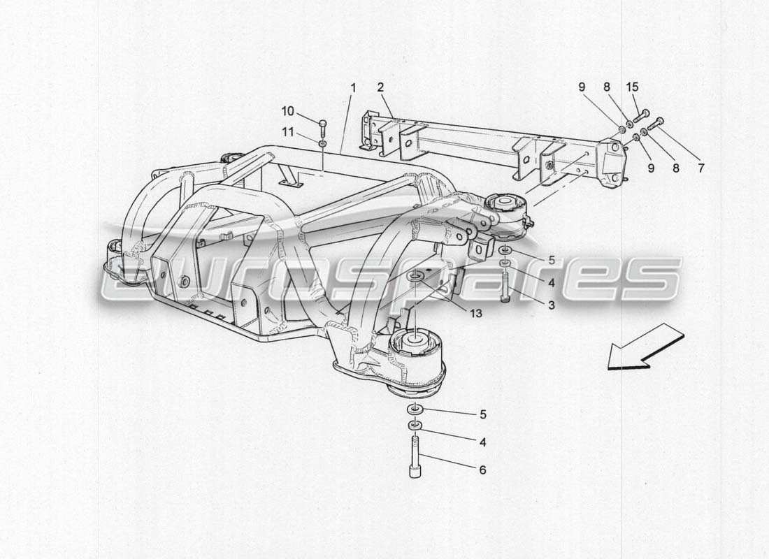 maserati grancabrio mc centenario rear frame part diagram