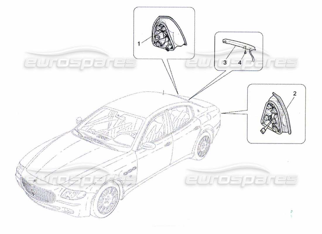 maserati qtp. (2010) 4.7 taillight clusters part diagram