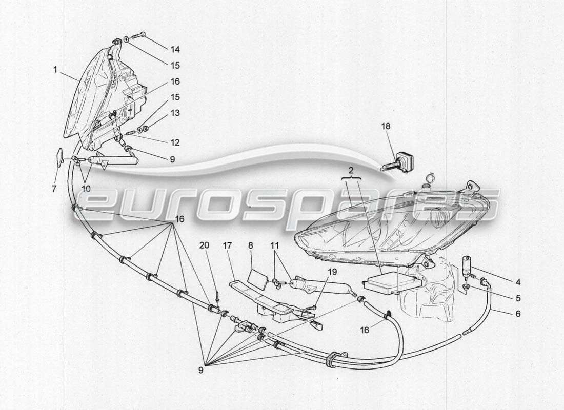 maserati grancabrio mc centenario headlight clusters part diagram