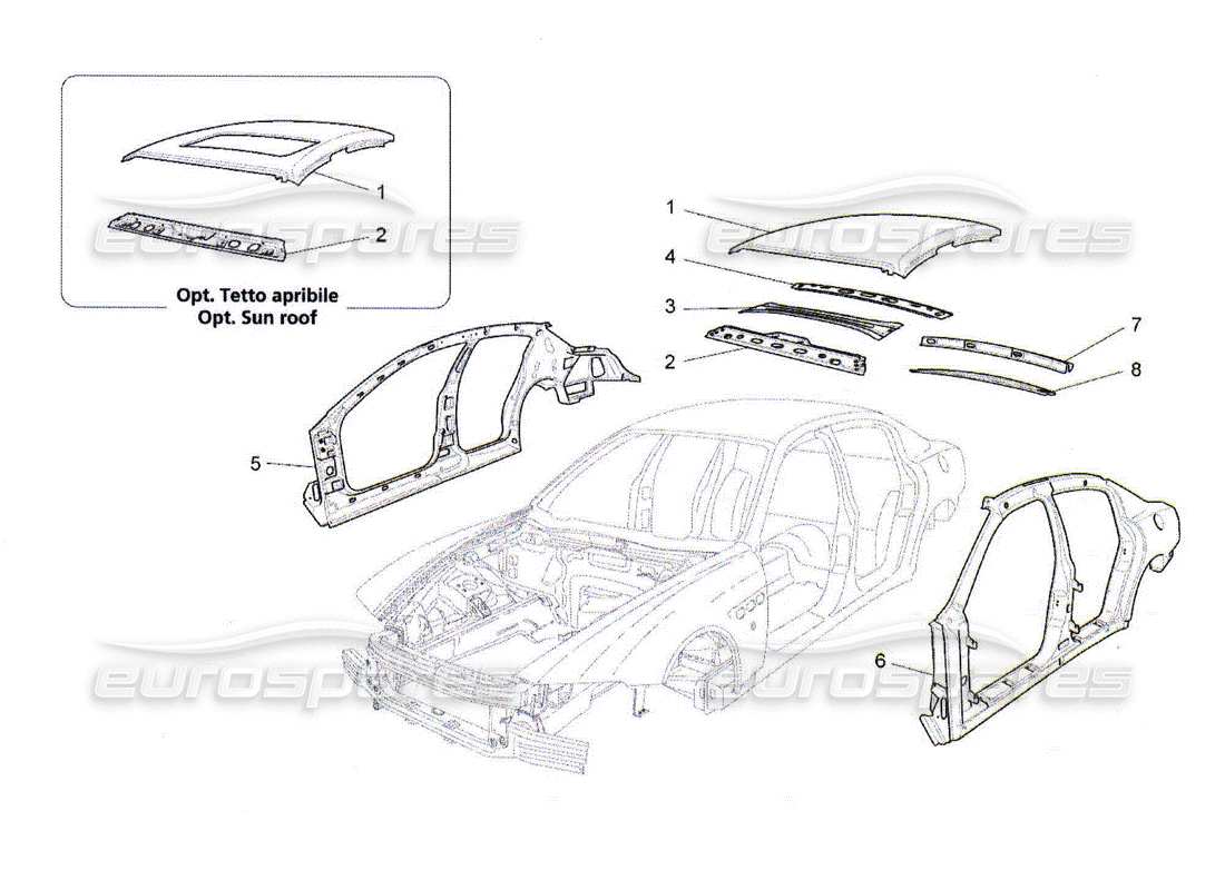 maserati qtp. (2010) 4.2 bodywork and central outer trim panels part diagram