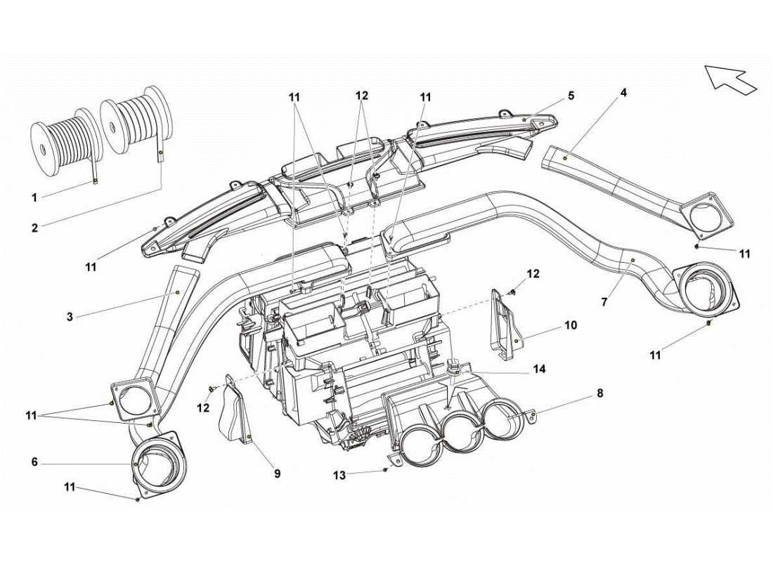 lamborghini gallardo sts ii sc dashboard air pipe part diagram