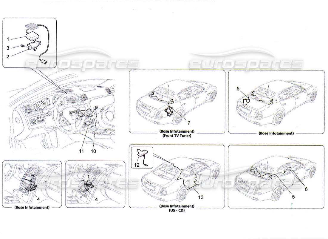 maserati qtp. (2010) 4.2 reception and connection system part diagram