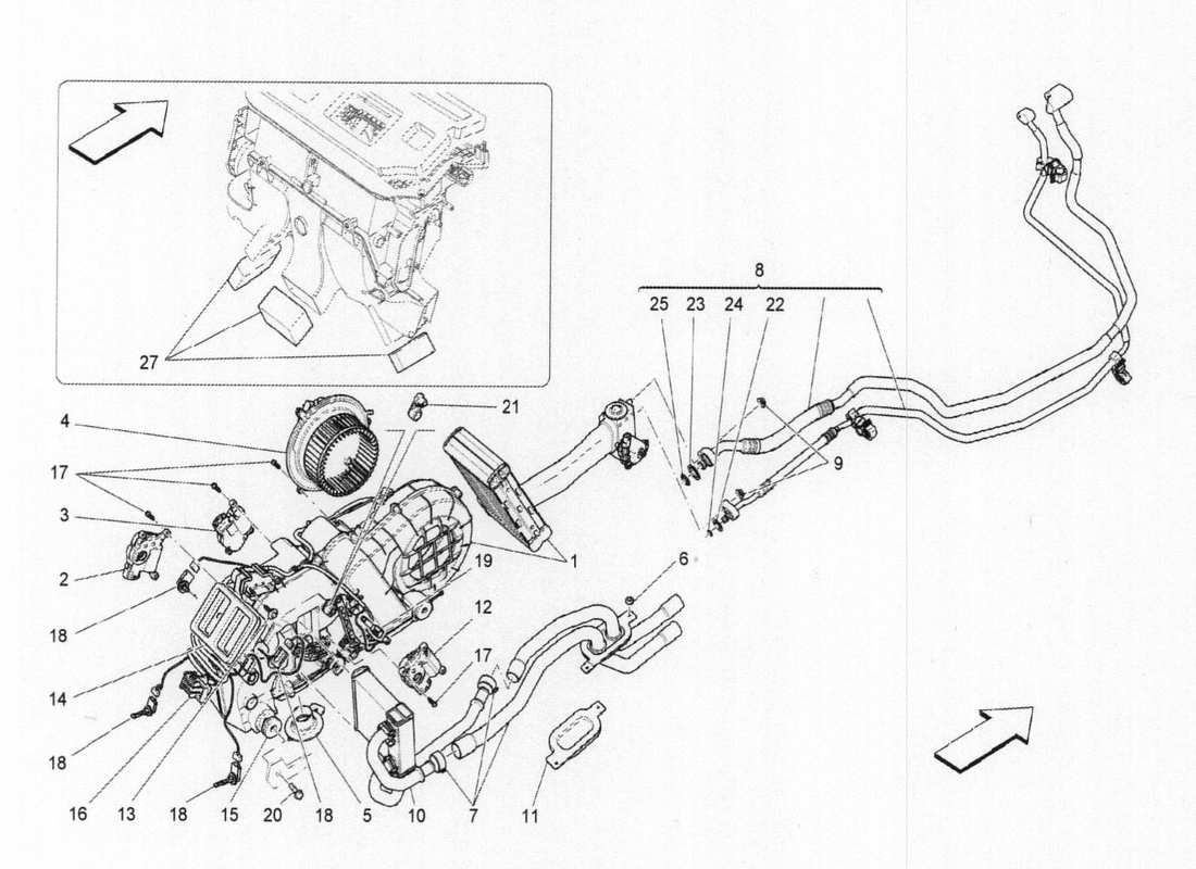 maserati qtp. v6 3.0 bt 410bhp 2015 a c unit: tunnel devices part diagram