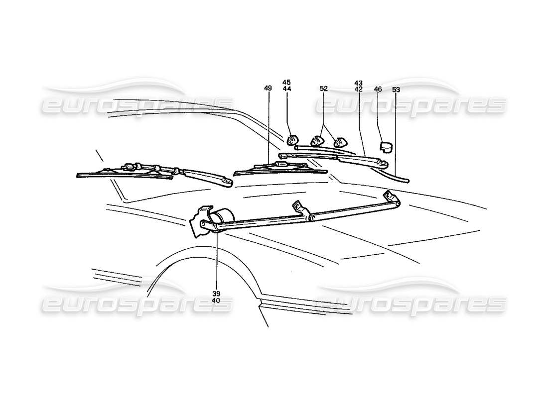 ferrari 412 (coachwork) wiper mec (variations) part diagram