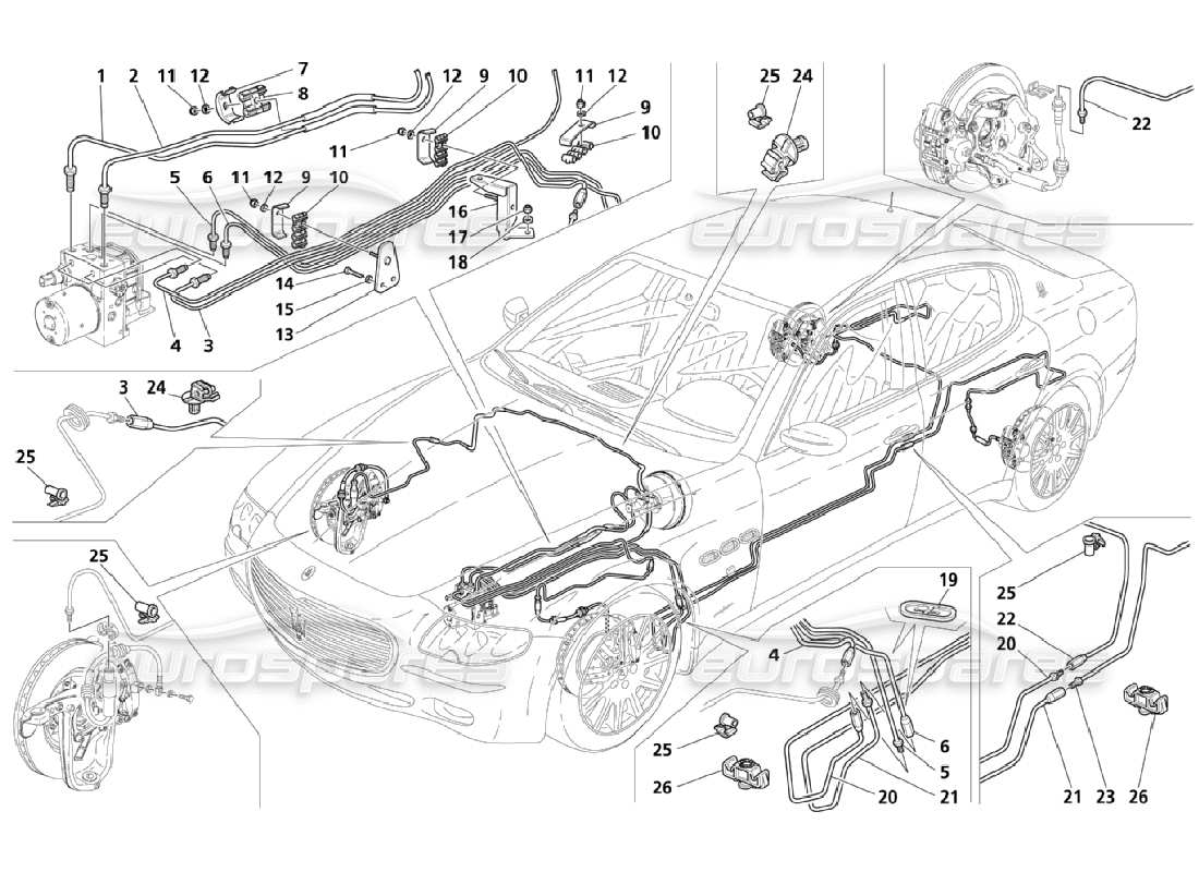 maserati qtp. (2006) 4.2 piping (page 1-4) parts diagram