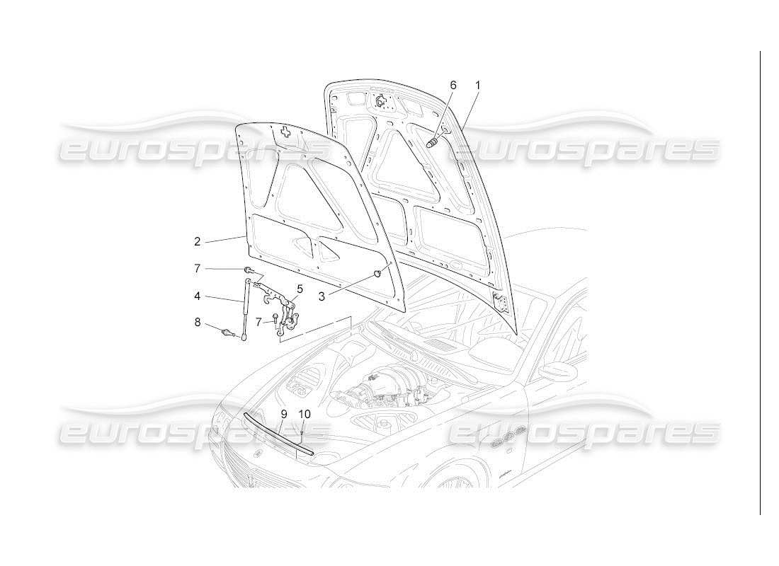 maserati qtp. (2007) 4.2 auto front lid part diagram