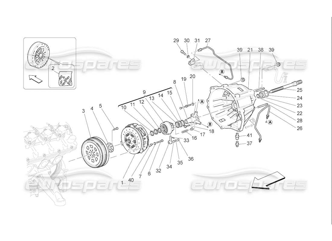 maserati qtp. (2006) 4.2 f1 friction discs and housing for f1 gearbox part diagram