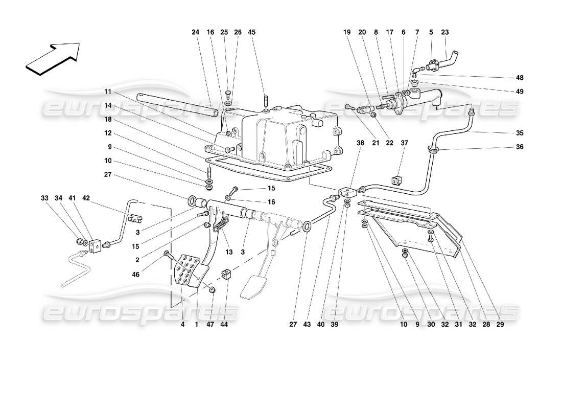 ferrari 355 (2.7 motronic) clutch release control part diagram