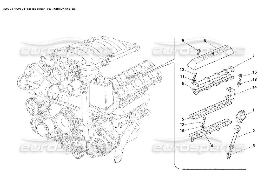 maserati 3200 gt/gta/assetto corsa ignition system part diagram