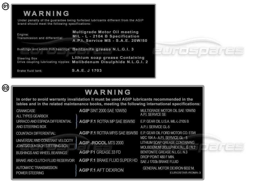 lamborghini miscellaneous lamborghini stickers - warning stickers part diagram