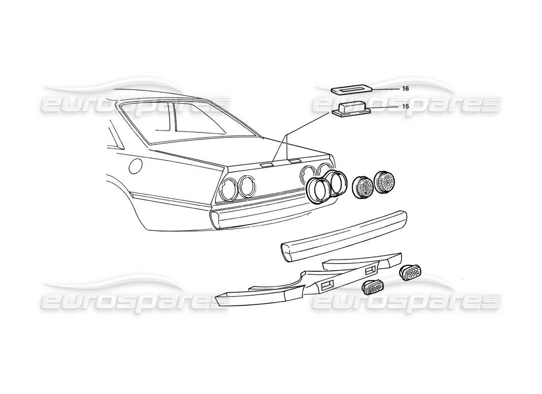 ferrari 412 (coachwork) rear lights part diagram