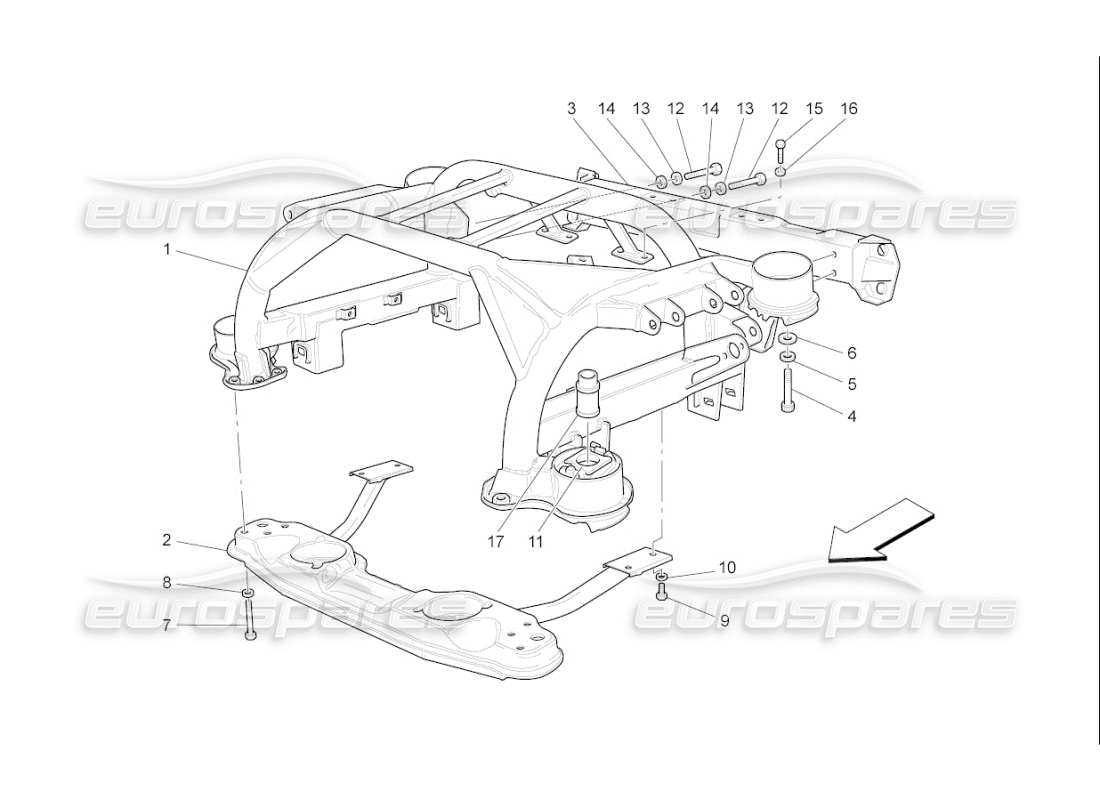 maserati qtp. (2007) 4.2 f1 rear chassis part diagram