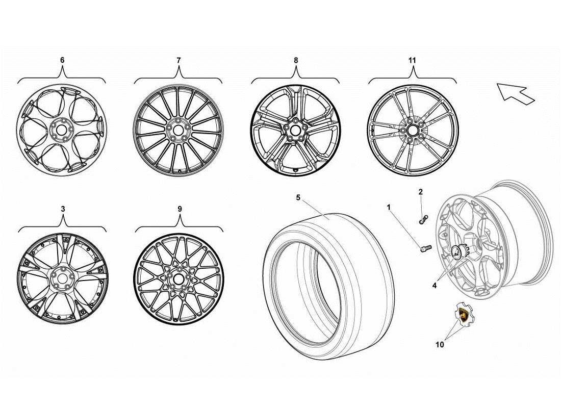 lamborghini gallardo lp570-4s perform rear tyre part diagram