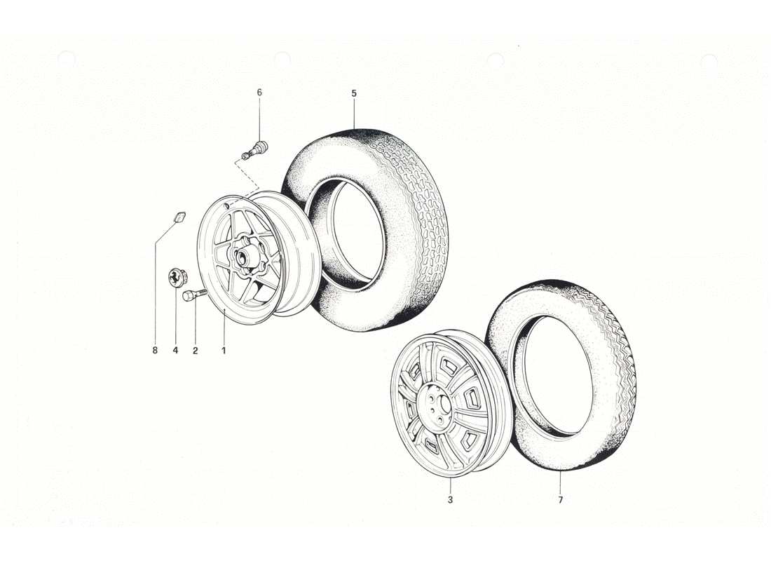 ferrari 208 gtb gts wheels part diagram