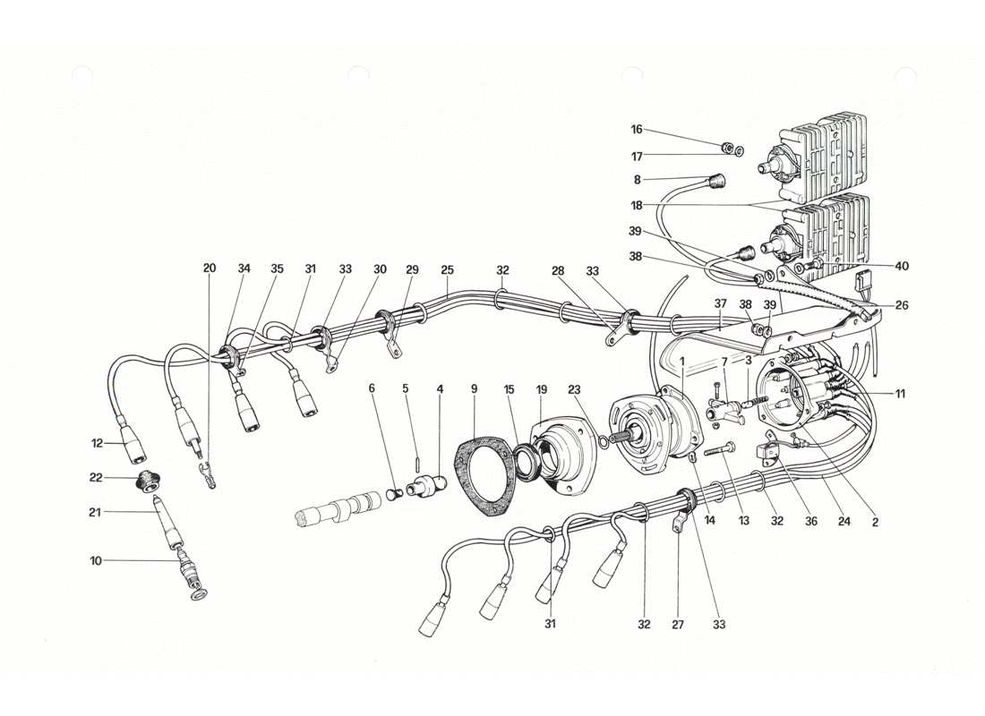 ferrari 208 gtb gts engine ignition part diagram