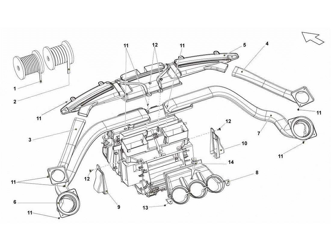 lamborghini gallardo lp570-4s perform dashboard air pipe part diagram