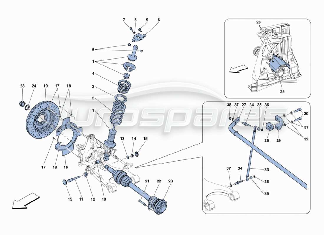 ferrari 488 challenge rear shock absorbers part diagram