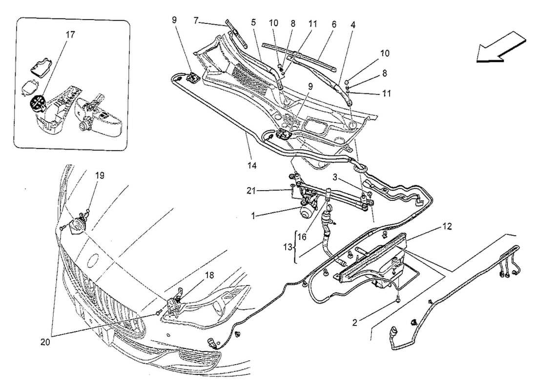 maserati qtp. v8 3.8 530bhp 2014 external vehicle devices part diagram