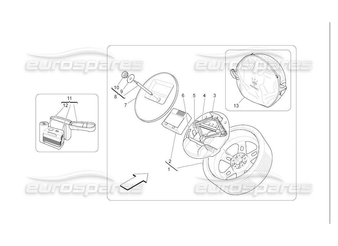 maserati qtp. (2007) 4.2 auto accessories provided part diagram