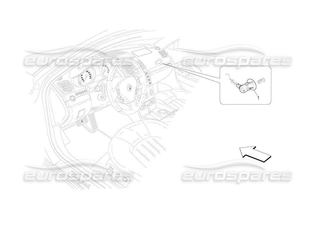 maserati qtp. (2011) 4.2 auto passenger's airbag-deactivation part diagram