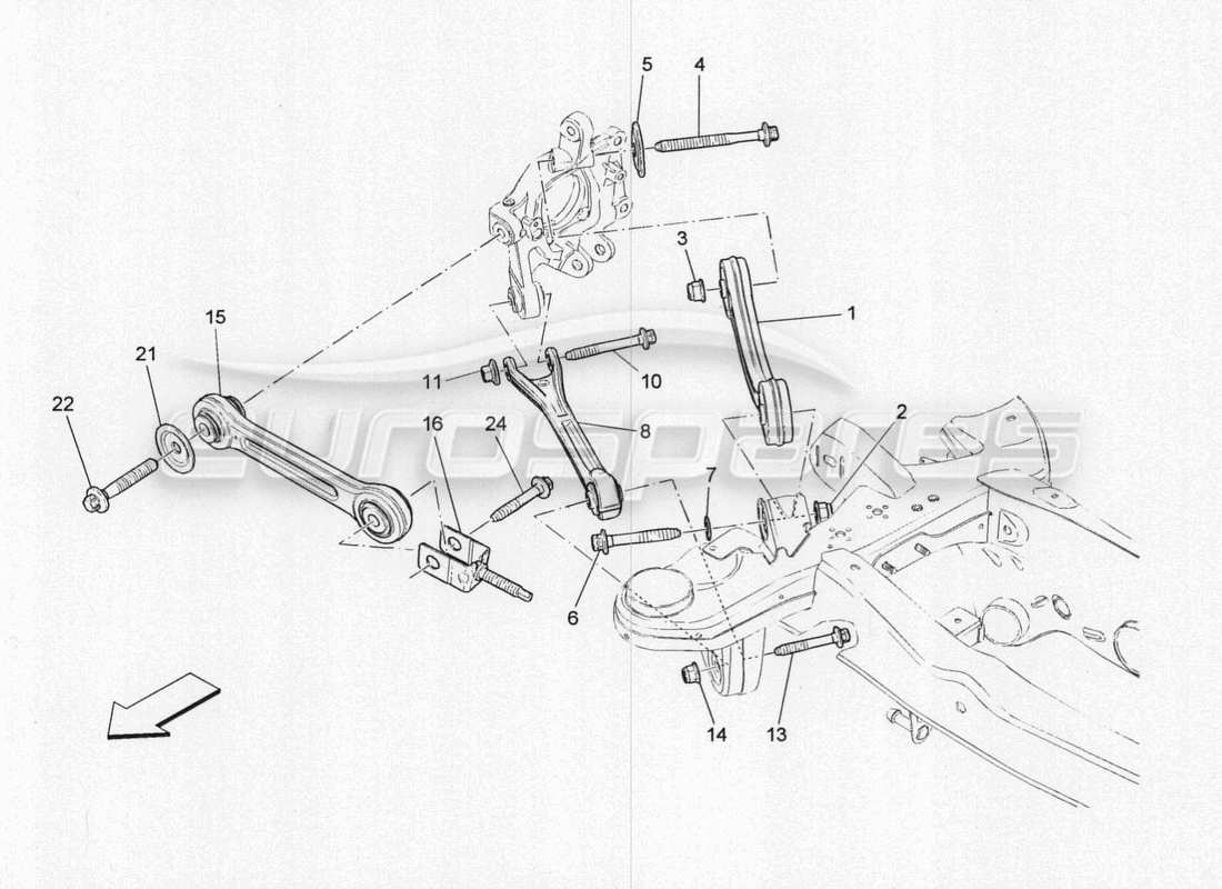 maserati qtp. v8 3.8 530bhp 2014 auto rear suspension part diagram