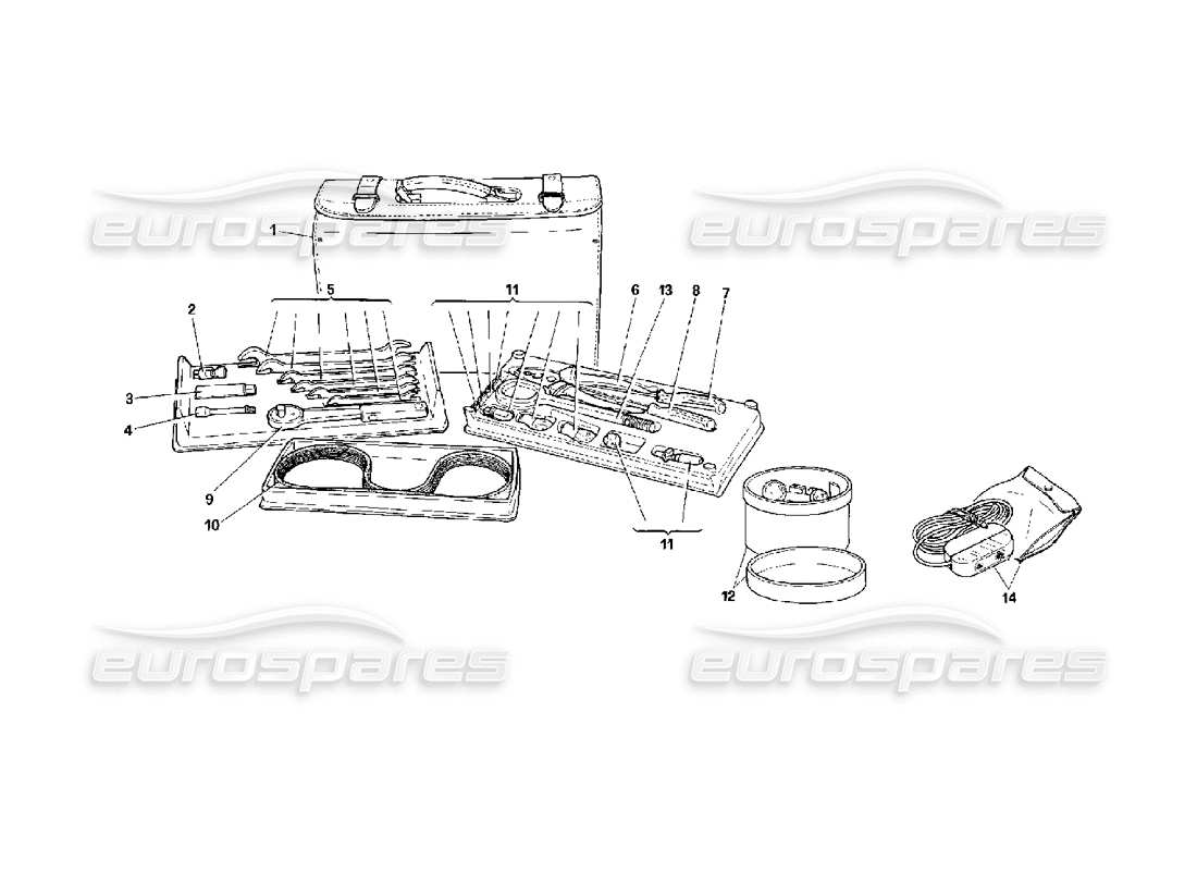 ferrari mondial 3.4 t coupe/cabrio equipment - vertical bag part diagram