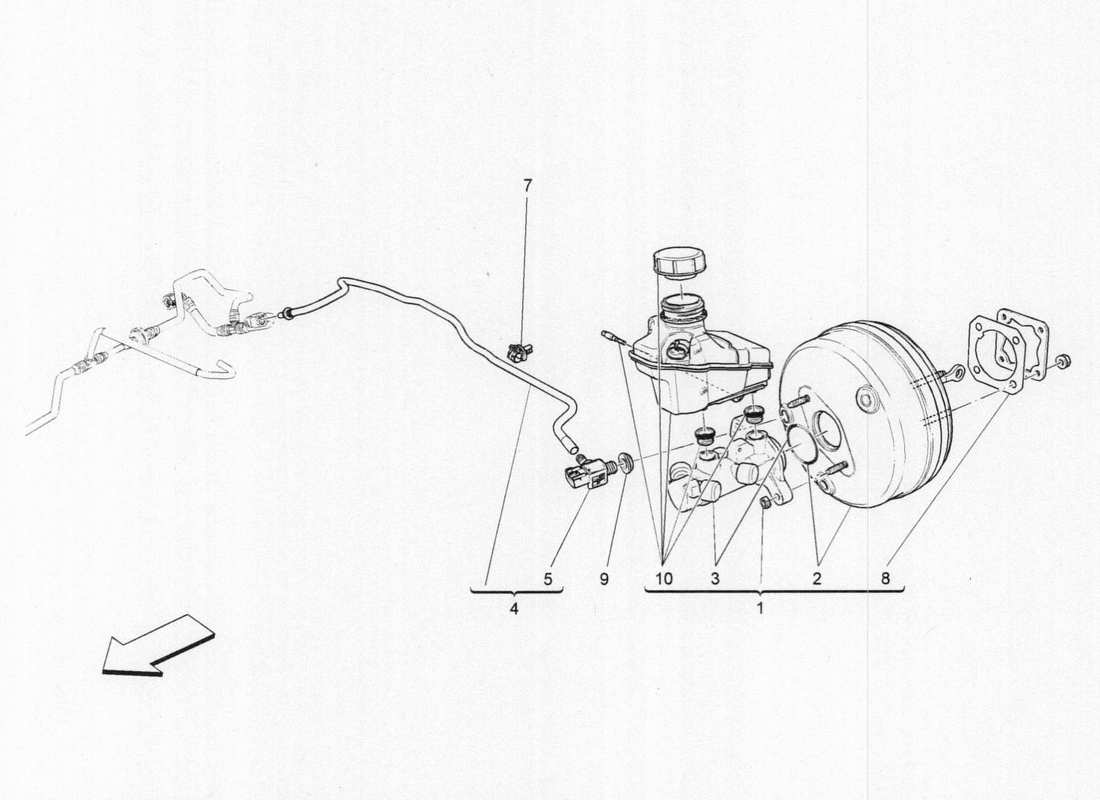 maserati qtp. v6 3.0 bt 410bhp 2015 brake servo system part diagram